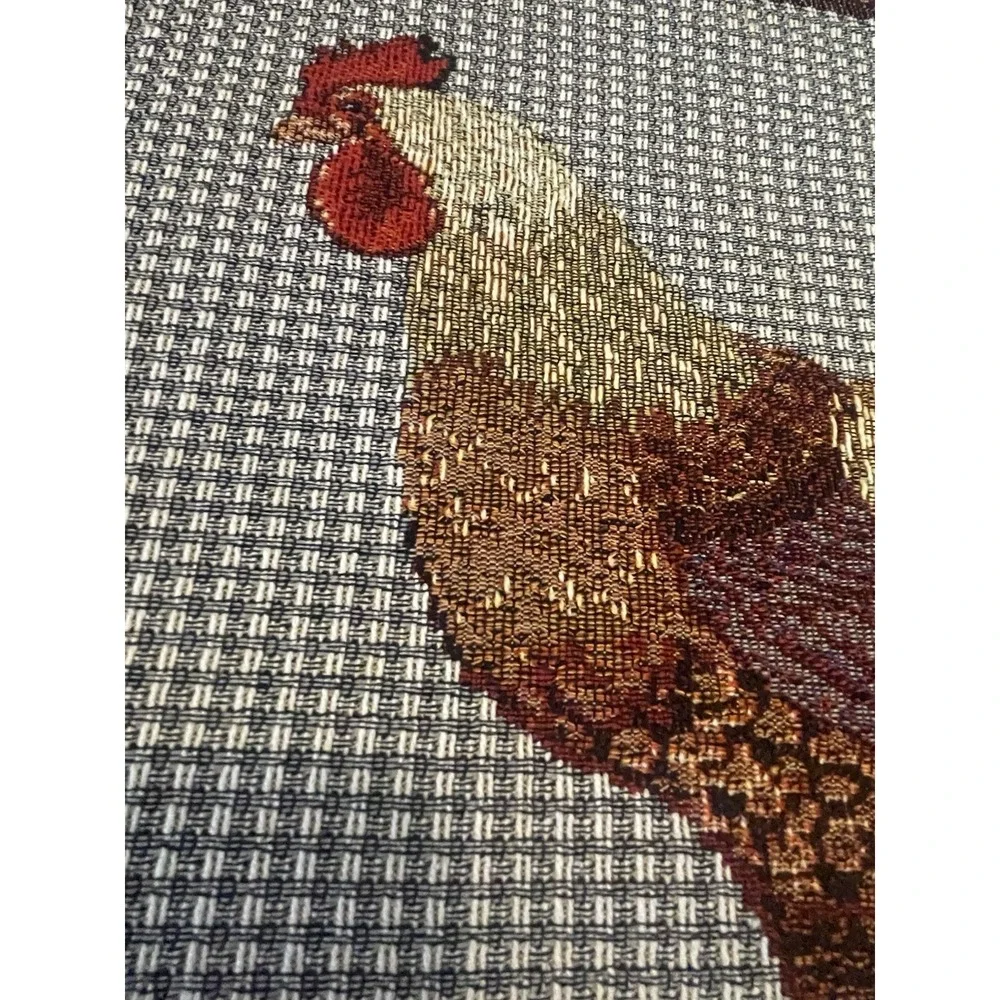 Rooster Tapestry Placemats Set / 4 Kitchen Woven 12